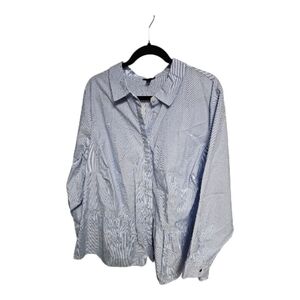 Talbots Women's Blue Striped Button Down Shirt